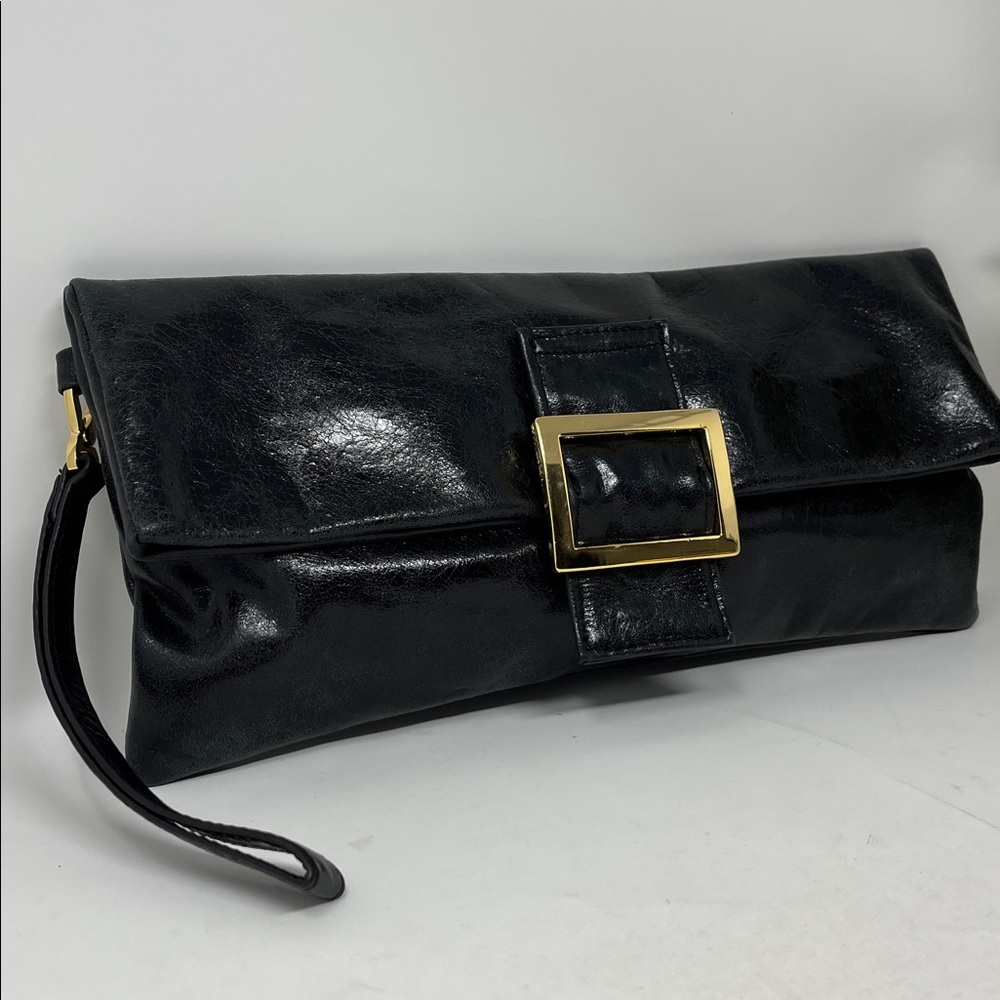 SABINA NEW YORK GENUINE LEATHER POUCHETTE CLUTCH FOLDOVER BAG